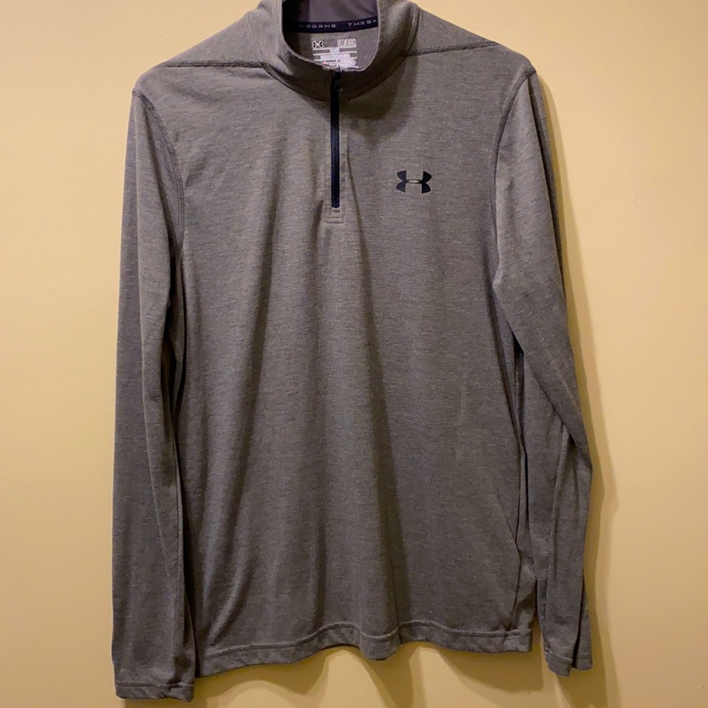 Under Armour heatgear, Threadborne fitness top. 3/4 zip up cowl neck. Size sm